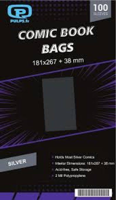 COMIC BOOK BAGS : SILVER